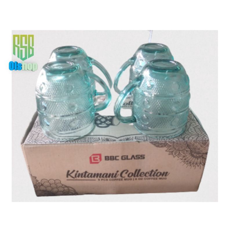 6 PCS GELAS KOPI GAGANG PENDEK/GELAS GAGANG KACA/ GELAS MOTIF SARANG LEBAH / GELAS KOPI GELAS TEH