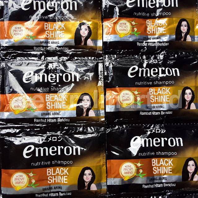 SHAMPO EMERON BLACK SHINE 1 RENCENG ISI 24 SACHET SAMPO