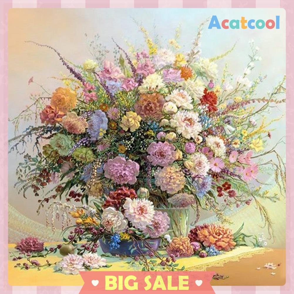 Diy Lukisan Diamond 5d Dengan Gambar Buket Bunga Untuk Hiasan Dekorasi Rumah