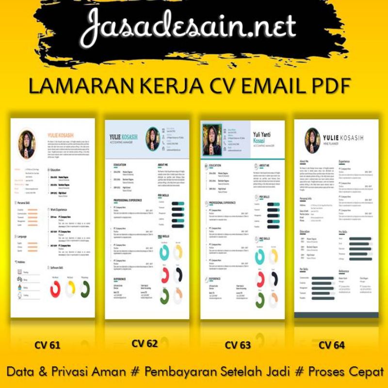 RESUME LAMARAN KERJA CV EMAIL PDF TIPE 16