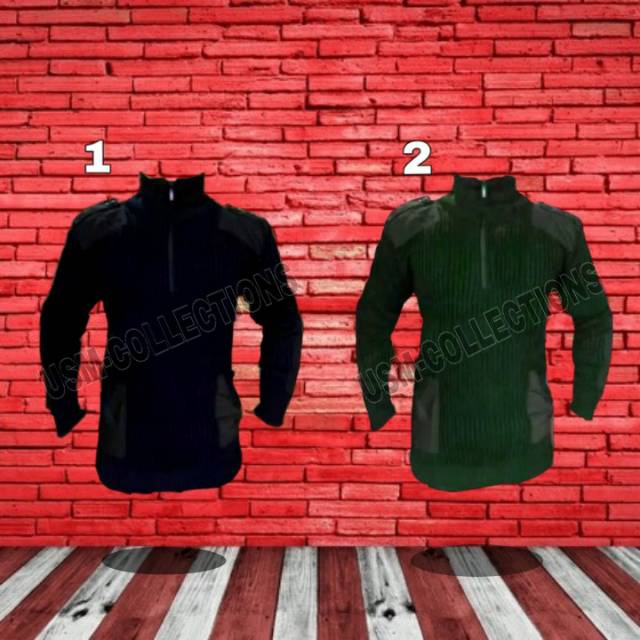 BP TSK Sweater pria army loreng hitam hijau / sweater rajut army tactical airsoft outdoor