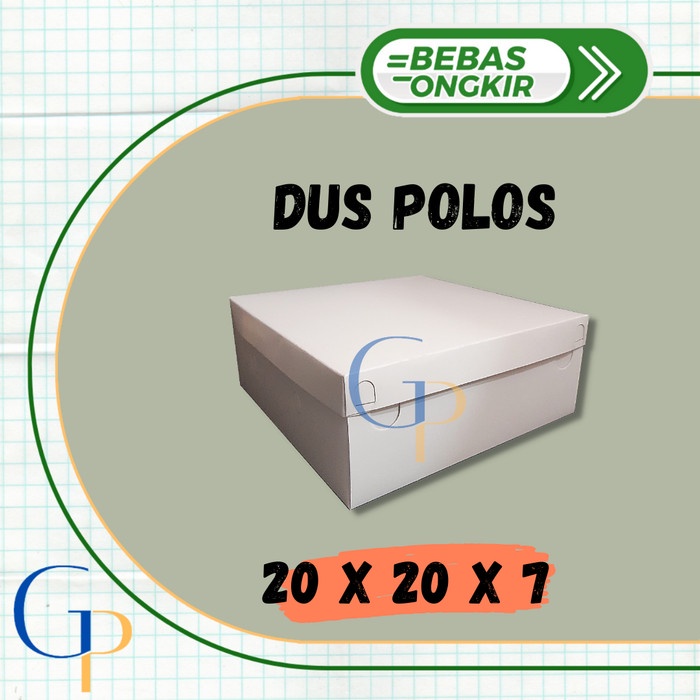 Dus Nasi Putih Polos Ukuran 20x20x7 Cm/ Dus Nasi Murah dan tebal