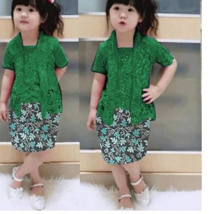 ✈ Baju Kebaya Anak Perempuan Cewek Batik Modern Murah Setelan Stelan Kecil 2 3 4 Tahun Pakaian Anak2