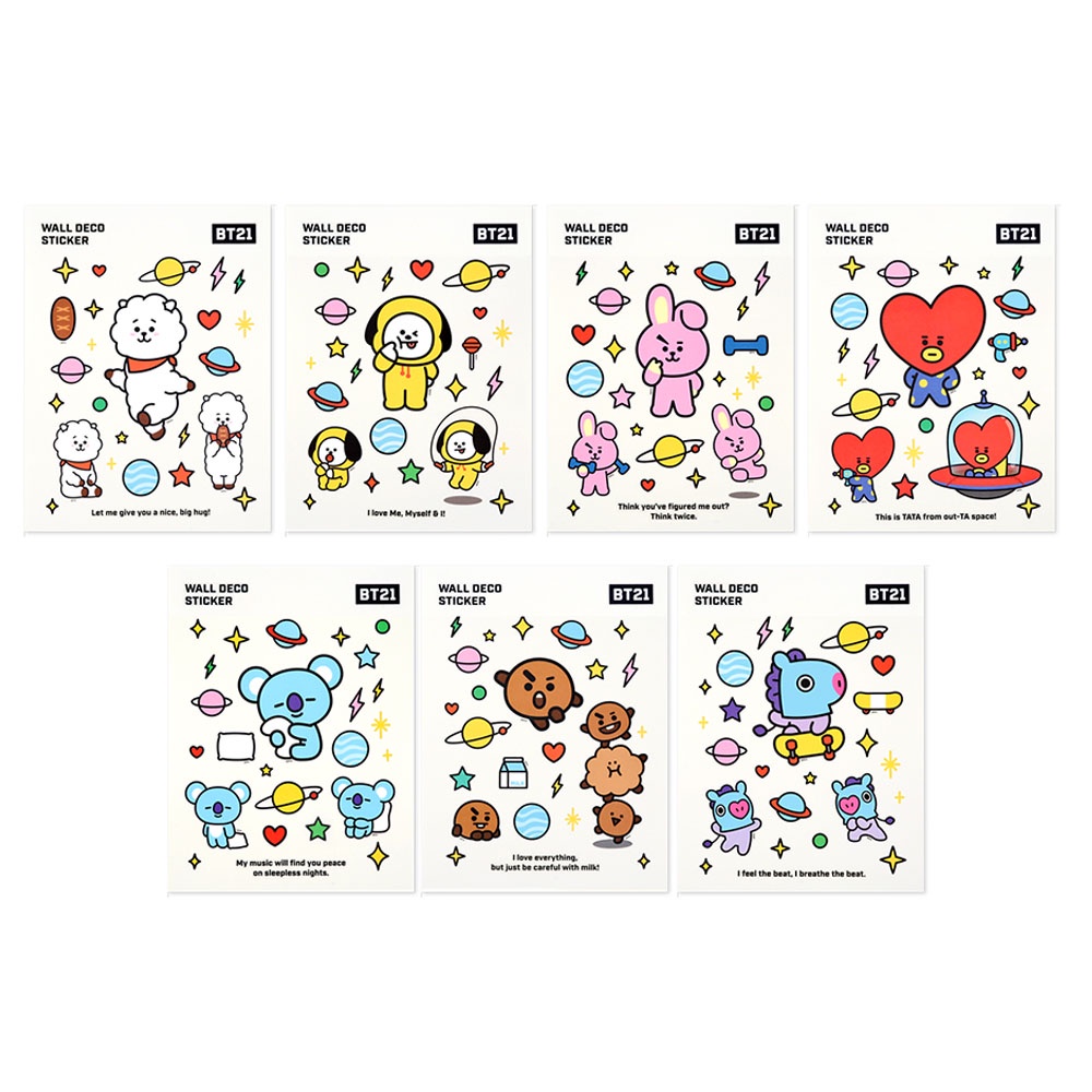 

BT21 WALL DECO STICKER I Sticker dekorasi BT21 I Stiker lucu BT21 I Koleksi BT21