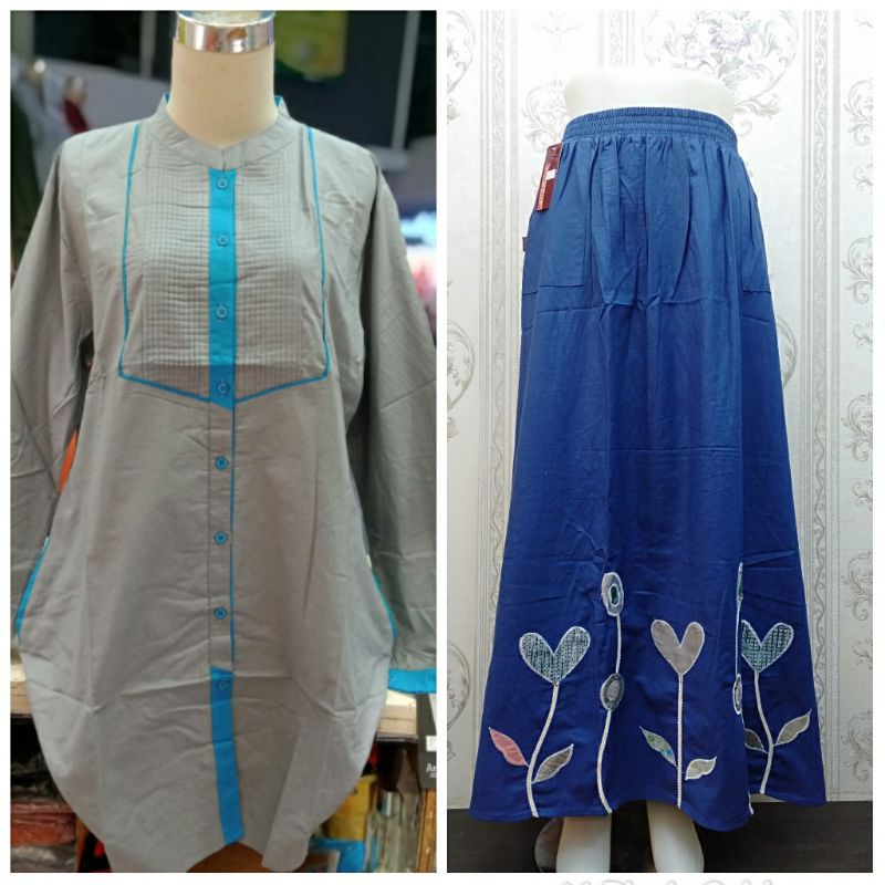 pakaian muslim baju harian baju rok setelan L_A SETELAN ROK & BLOUSE JUMBO /santri/santriwati/pondok
