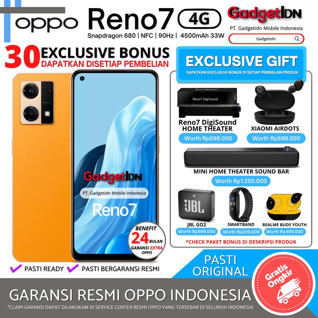 OPPO RENO7 RENO 7 RAM 13/256GB (8GB + 5GB EXTENDED RAM) GARANSI RESMI