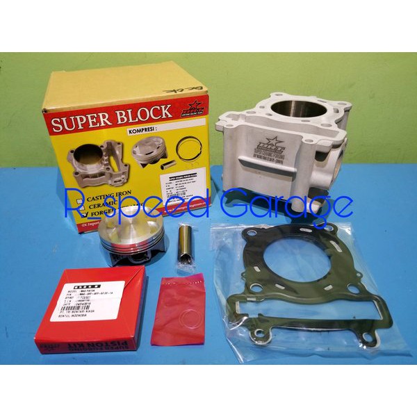 BLOK CERAMIC & FORGED PISTON BRT 57.00 JUPITER MX . VIXION OLD . NVL . NVA . R15 . MX KING . XABRE