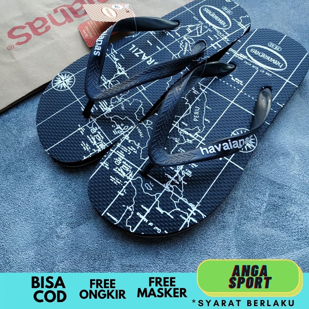 SANDAL JEPIT PRIA / SANDAL KASUAL COWOK / SENDAL SURFING CEWEK / SANDAL MOTIF PETA DUNIA