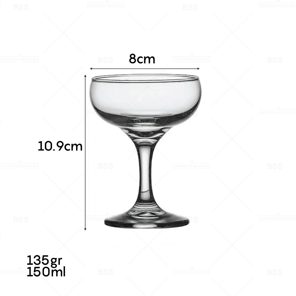 Gelas Kaca Wine 160ml Champagne Wedding Glass Kecil Kaki Stem Glass Kaca Mewah Unik