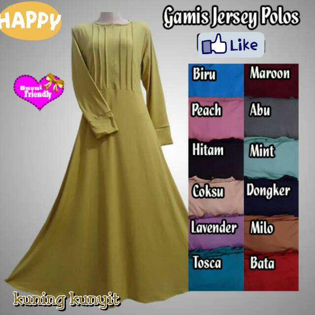 Gamis Jersey Polos Busui Cubit Size  S - XL