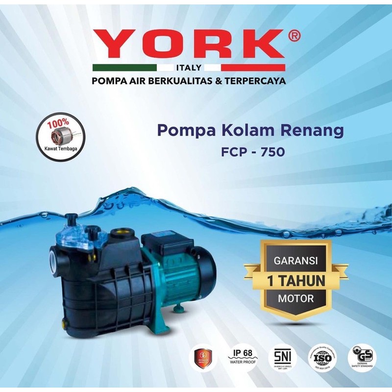 Pompa Kolam Renang 1Hp YORK FCP-750 pompa air kolam Renang Italy