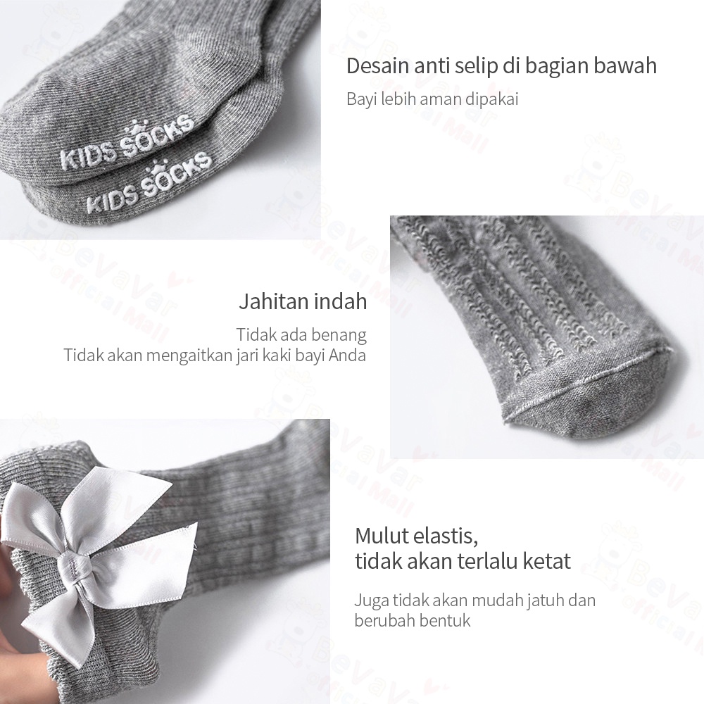 BEVAVAR Kaos Kaki Panjang Anak Bayi Lucu/ Kaus Kaki Bayi Perempuan Untuk 0-3 Tahun