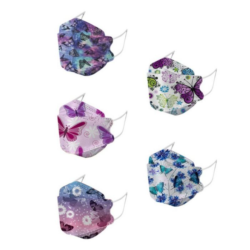 Masker KF94 Korea Motif Dewasa Masker Korea 3D Motif Bunga_Motif Kupu2