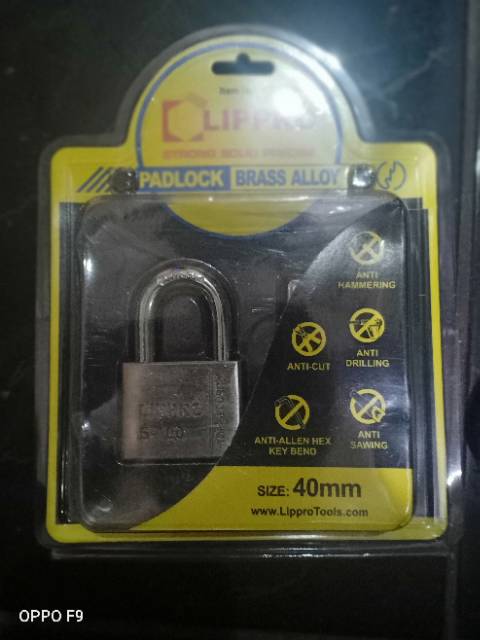 LIPPRO-Gembok 40mm leher Pendek High Security