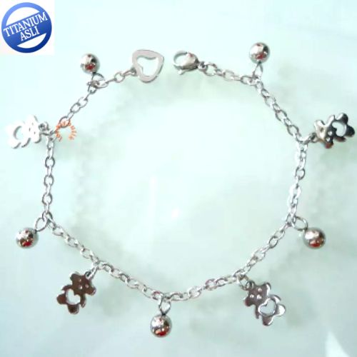 Lovelybutik - Gelang Tangan Wanita Titanium anti karat Gelang Tangan Bear Wanita Dewasa 18 Cm BONUS KOTAK PERHIASAN