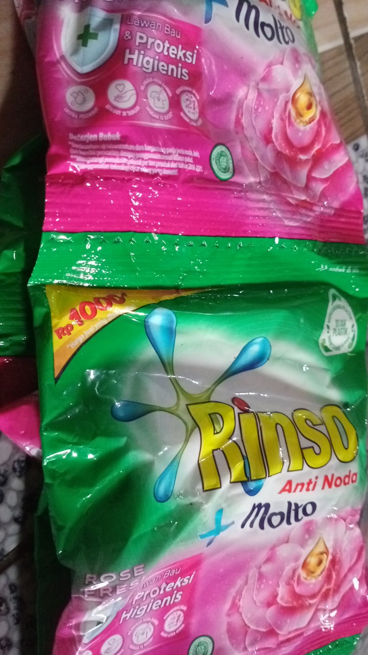 Rinso + Molto Bubuk Kemasan Renceng Isi 6 Sachet 44gr. Original Harga Grosir. Termurag