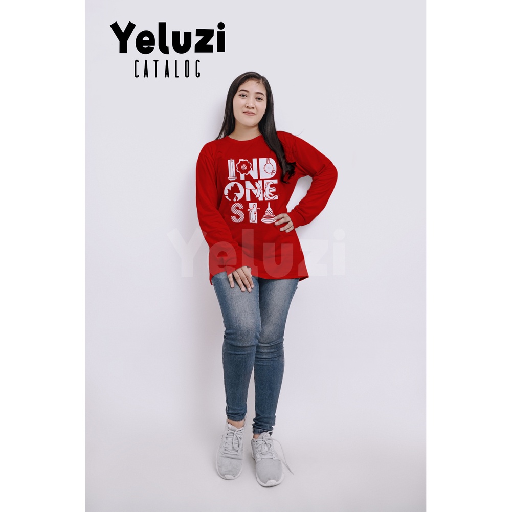 Baju Couple Keluarga Sarimbit Kaos Oblong Agustusan INDONESIA Merah Putih - Katun Combed 24s - YELUZI