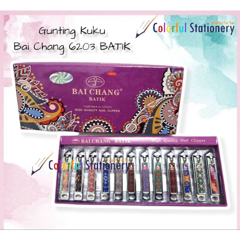 Gunting Kuku BAI CHANG ORIGINAL 6203 Batik Miring / Pcs