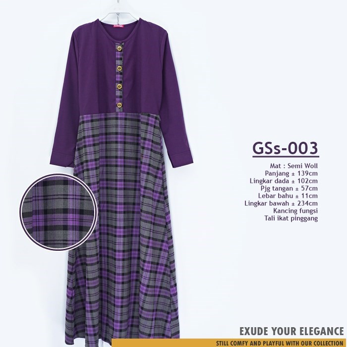 Gamis Busui Kombinasi bahan Semi Woll (GSs)