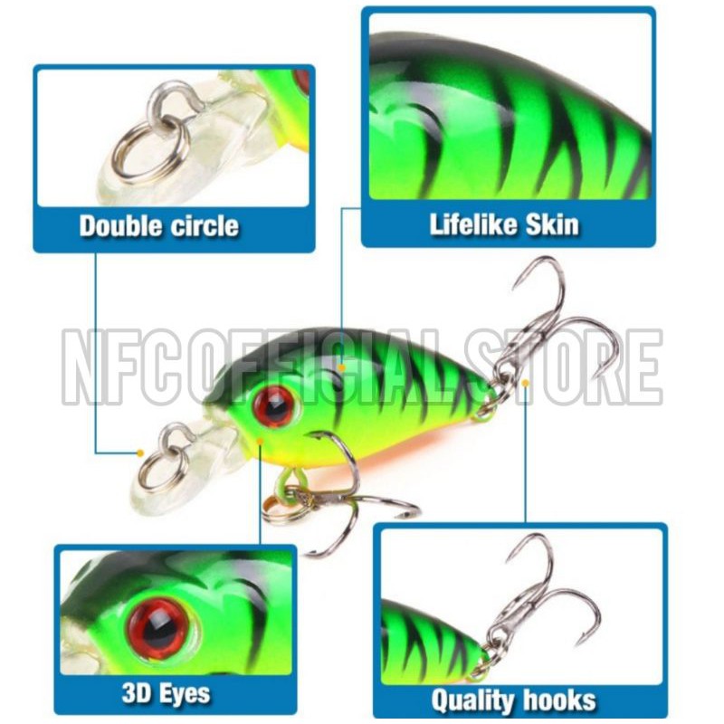 Lure Minnow Crankbait 4,5cm / 3,8 gr Rekomendasi untuk Ultralight casting