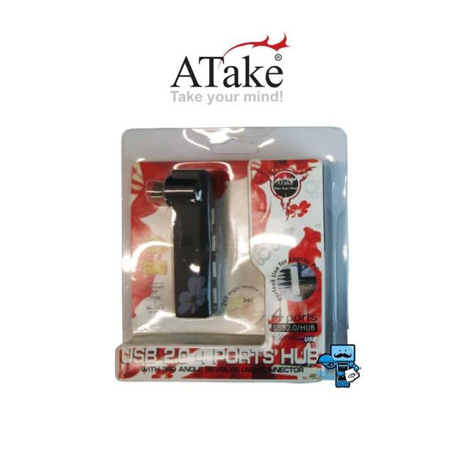 mjfb usb hub 4 ports atake with revolve usb connector - perfect for laptop ph1f