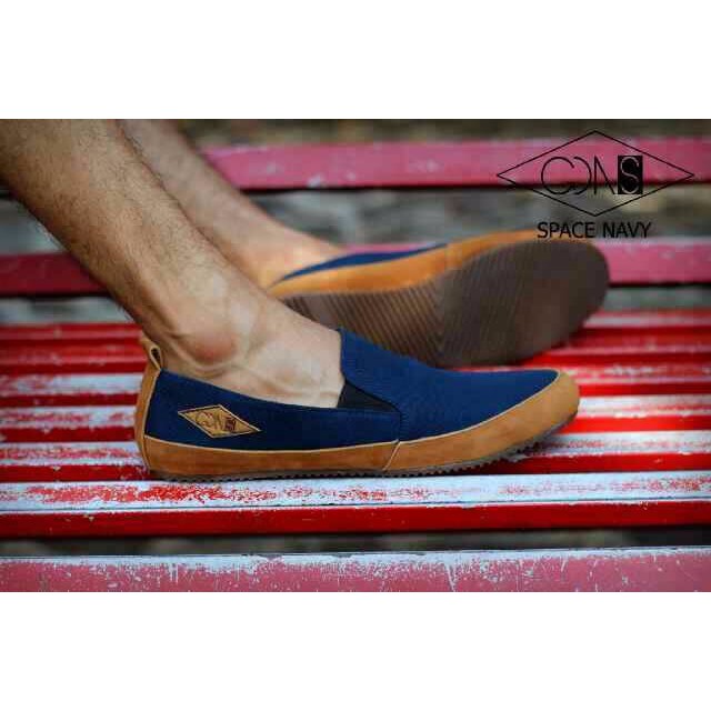 sepatu casual pria gdns original slop space navy slip on kerja TERMURAH