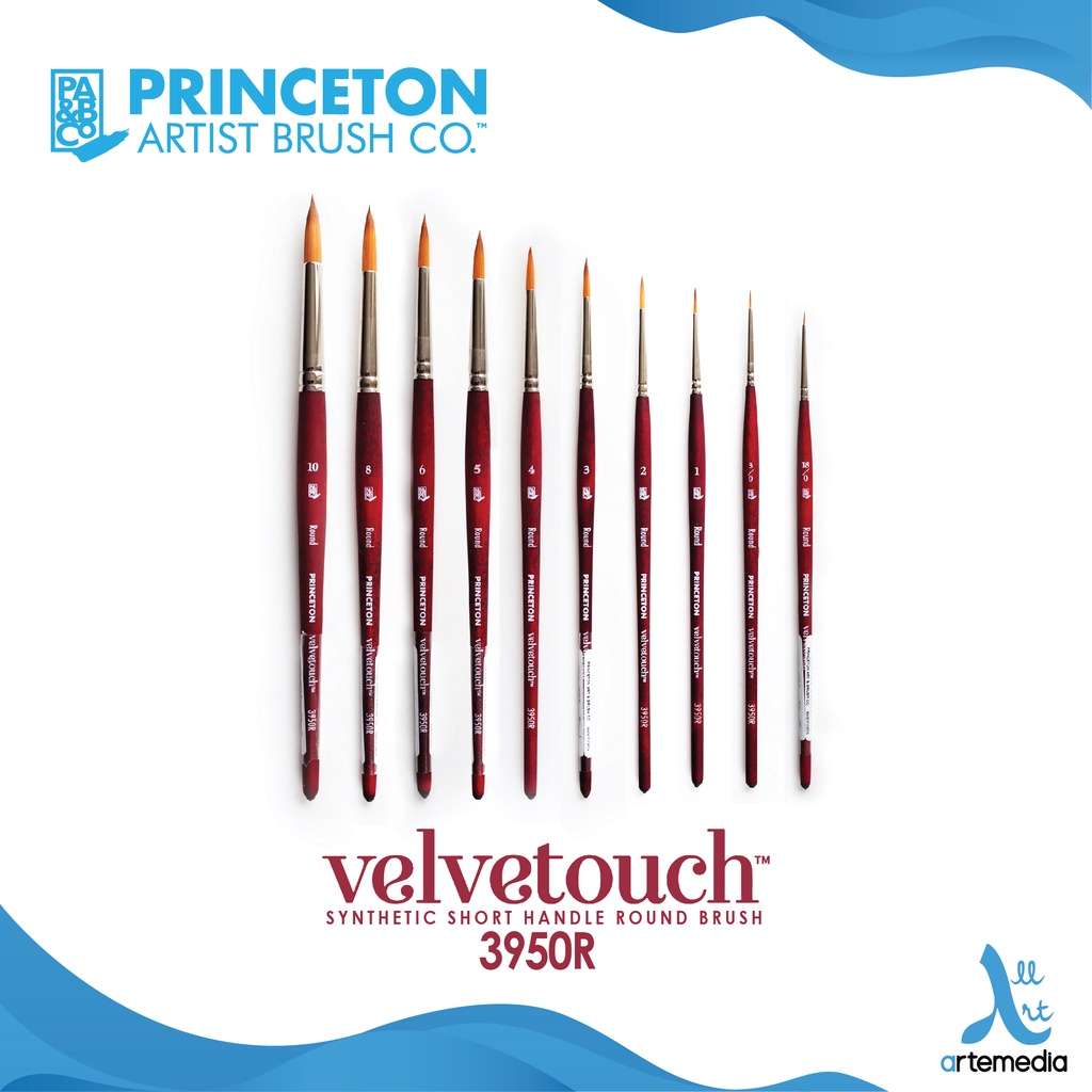 

Princeton Velvetouch 3950R Round Synthetic Watercolor Brush Short Handle