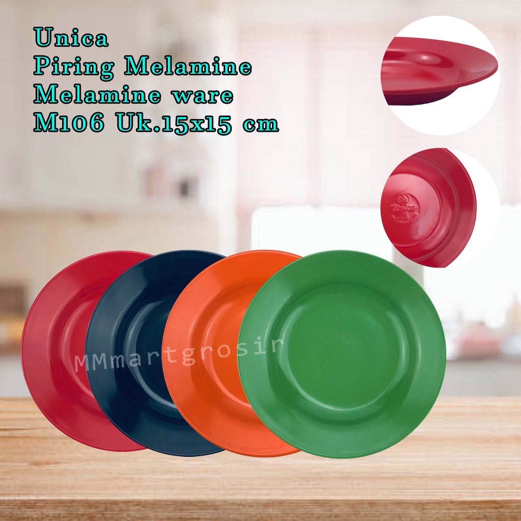 Unica / Piring Melamine / Melamine ware / M106 / Uk.15x15 cm