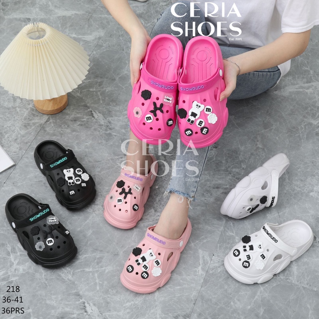 PVC Sandal Slop Wanita Clog Slip On Jibbitz KAWS XX Import Bangkok Rubber ELastic Super Soft Toy Story Sol Rubber Anti Slip Summer Sandals 218 ELMOXX