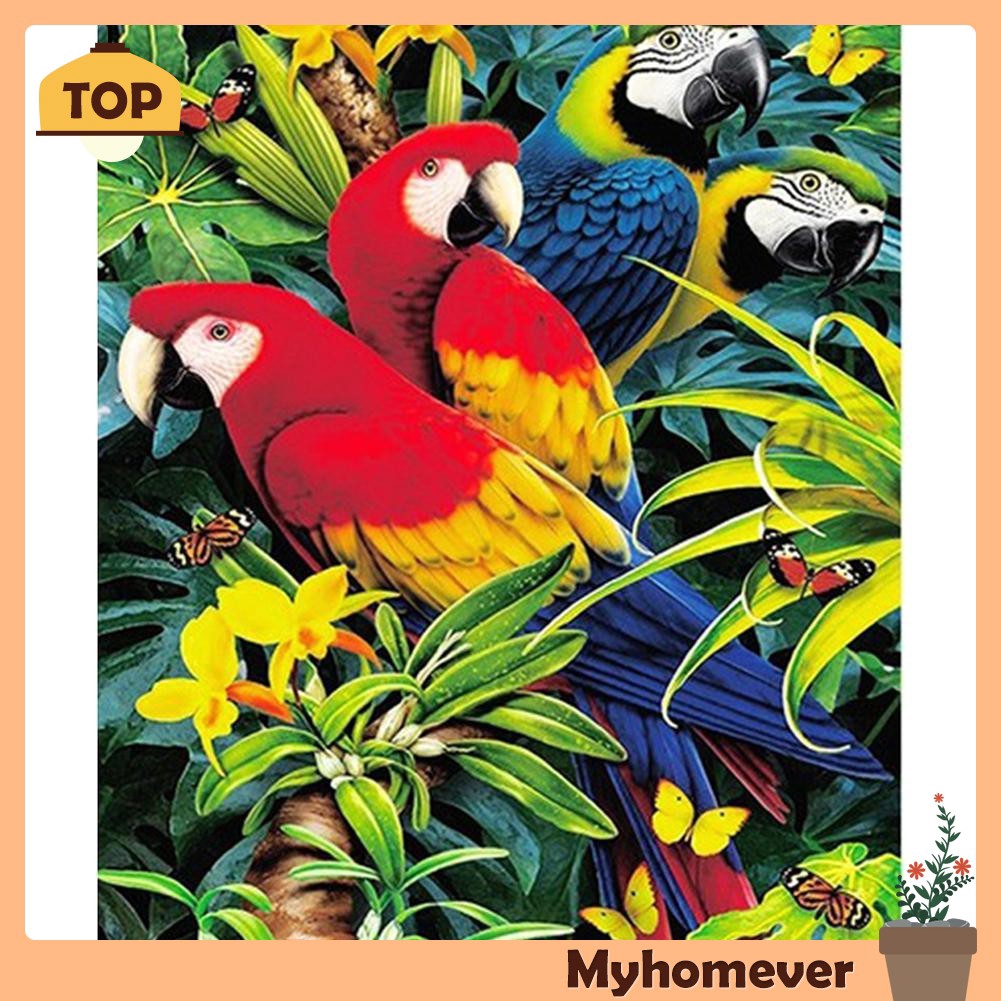 Diy Lukisan Diamond 5d Dengan Gambar Burung Kakak Tua Untuk Hiasan