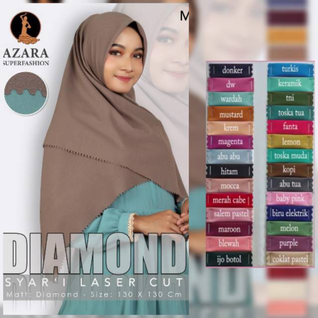 Segi empat syar'i diamond laser cut By azara