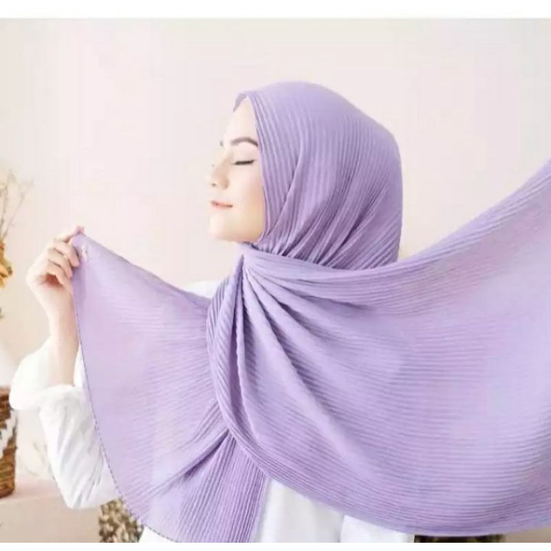 Hijab Plisket Kerudung Plisket Premium Pasmina Full Plisket