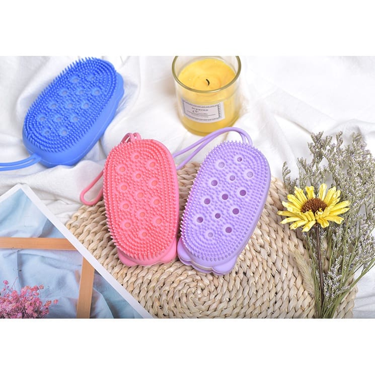 Spons mandi bath brush sikat badan bahan silicon 2 sisi