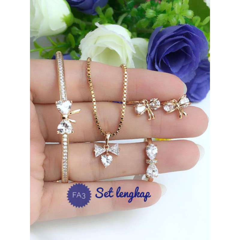 [Xuping] paket perhiasan xuping set pita berlian gold 200221