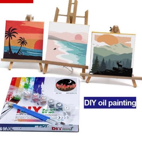 

Telah Hadir.. TOPER Paint By Number Kit DIY 20x20 Canvas (Free Kuas dan Cat Air) Painting Set/ Canvas Lukisan 20x20