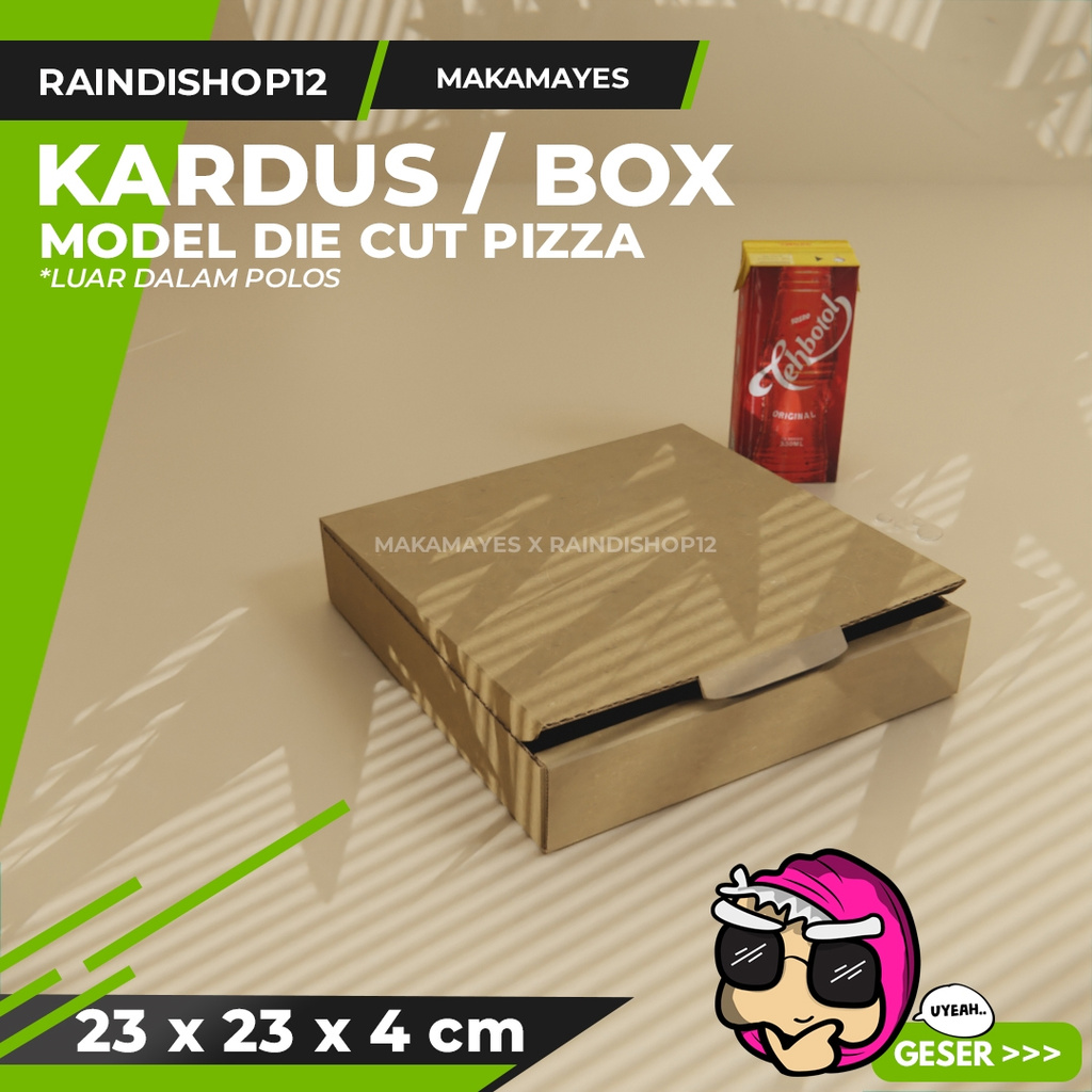 

(MIN 5 PCS) BOX 23 X 23 X 4 CM KARDUS DIE CUT PIZZA KEMASAN PACKAGING KADO