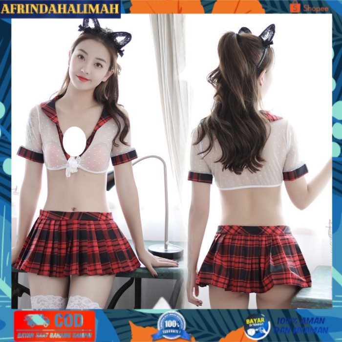 

[TERBARU] Lingerie set Kostum Cosplay Desain kisi Seragam Sekolah Wanita A230