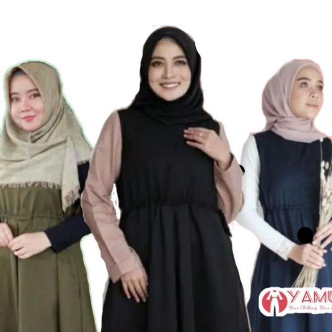 Inner Dress Polos Jumbo Long Gamis Kutung Busui Premium