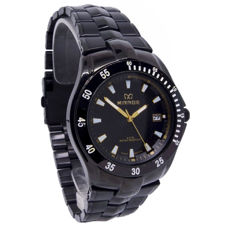 JAM TANGAN MIRAGE ORIGINAL UNISEX FULL BLACK_JAM TANGAN RANTAI STAINLIS STEL TAHAN AIR_JAM TANGAN PRIA DAN WANITA TAHAN AIR_JAM TANGAN MIRAGE