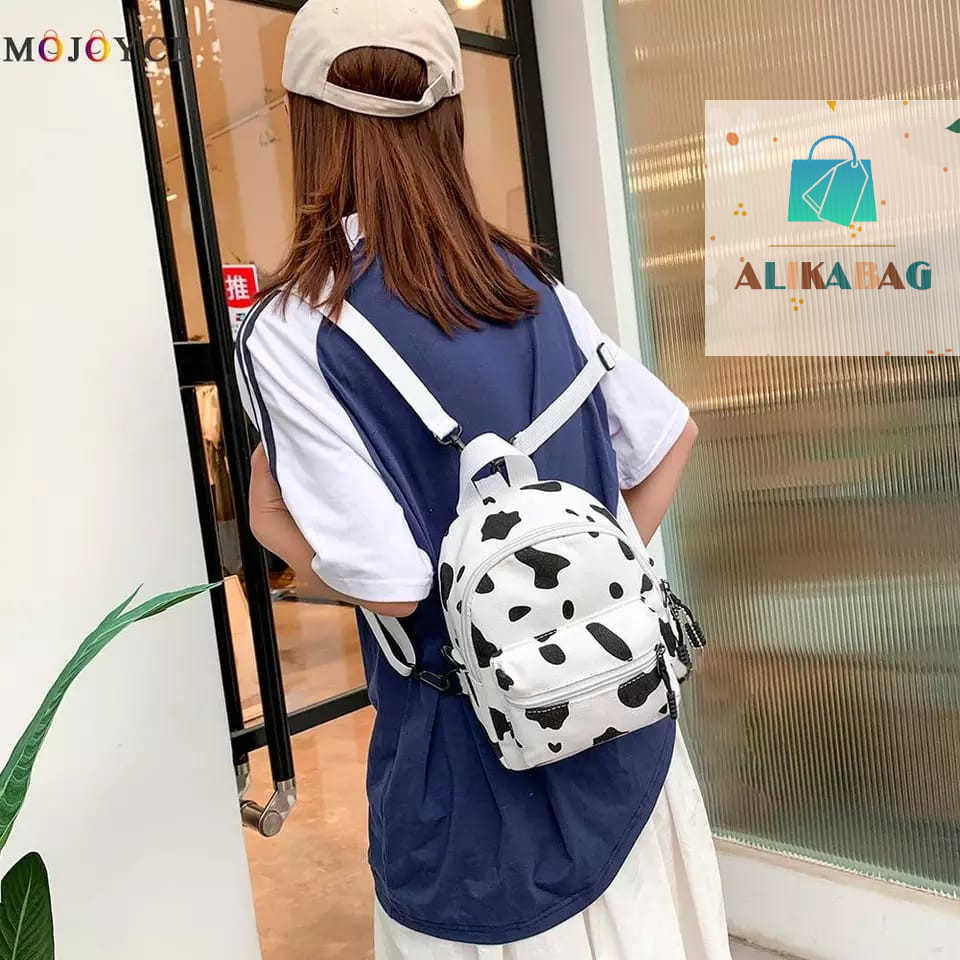 ALIKA BAG - Tas Ransel Perempuan Mini Terbaru Motif Sapi lucu Korean Style