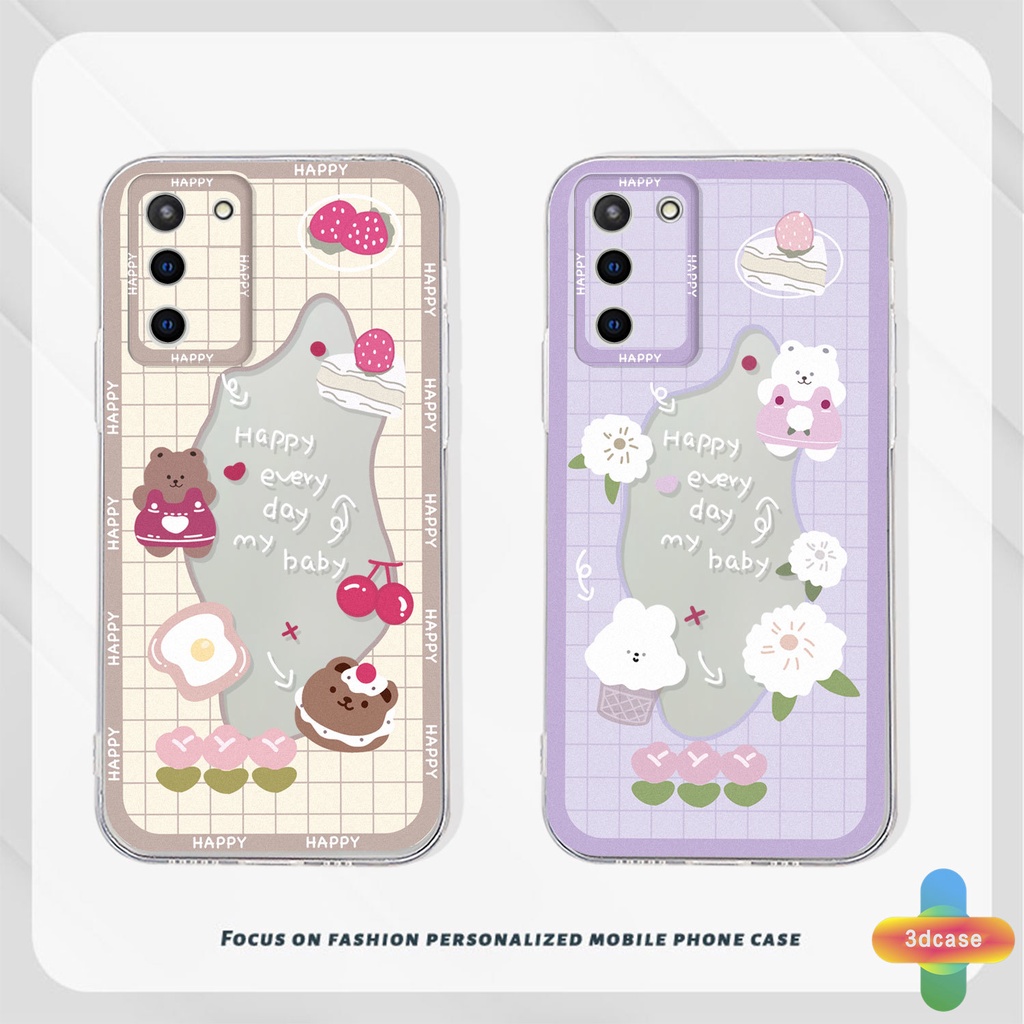 Case HP Samsung A13 A23 A32 A52 A12 A03 A51 A03S A10S A50 A20S J7 Prime A02S A20 A50S A10 A30S A52S A30 M12 M01S A125 F12 M10S M40S A515F A207F M02S A025 F02S 11 12 13  7 8 6 Plus Lover Wavy Edge Cute Bear Rabbit Back Cover