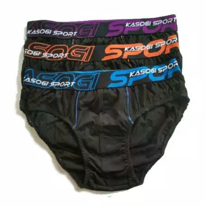 3 Pcs Celana Dalam Kasogi Sport | CD Karet Boxer Pria Dewasa Laki Laki | Sguna 3 Pcs Pakaian Dalam Underwear