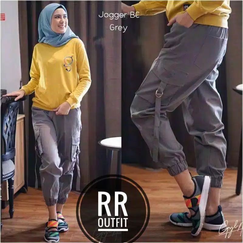 (S-M-L-XL-XXL) CELANA CARGO WANITA JOGGER (Tidak mulur)