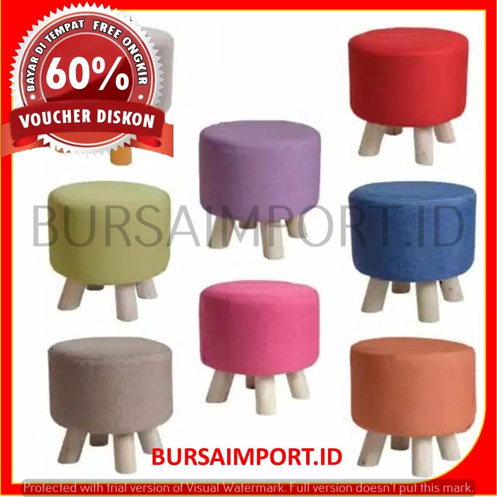 Stool Bangku  Kayu  Bulat kursi Kayu  kursi Dekorasi Shopee  