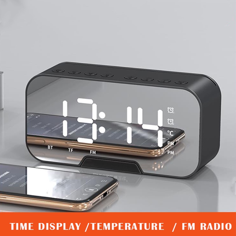 Speaker Bluetooth Jam Alarm Digtital Depan Miror Bisa Buat Ngaca Type S7 Speaker Aktif Speaker Alarm Display Colck