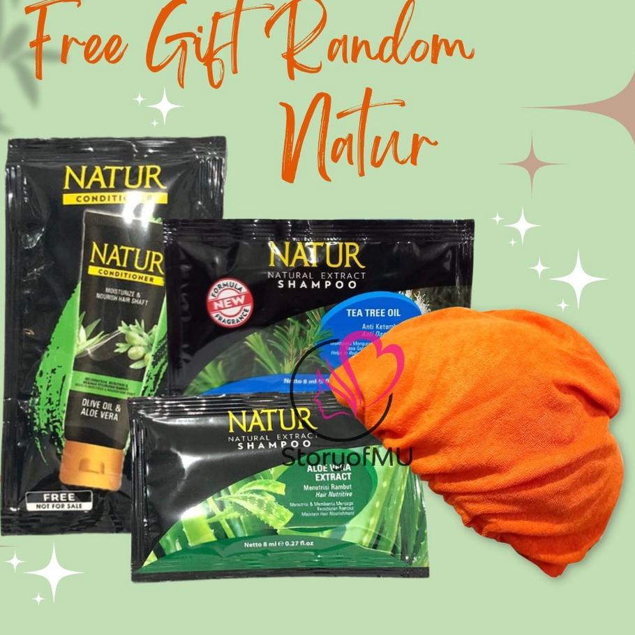 Mari Dicoba [GIFT RANDOM] Natur Conditioner | Shampoo Sachet 8ml | Towel - Aloe Vera | Anti Dandruf 