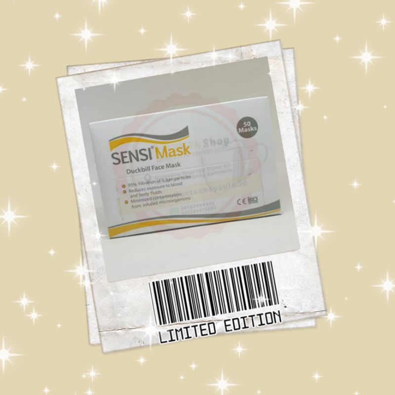 Masker Duckbill Sensi Warna Putih 1 Box Isi 50 Pcs