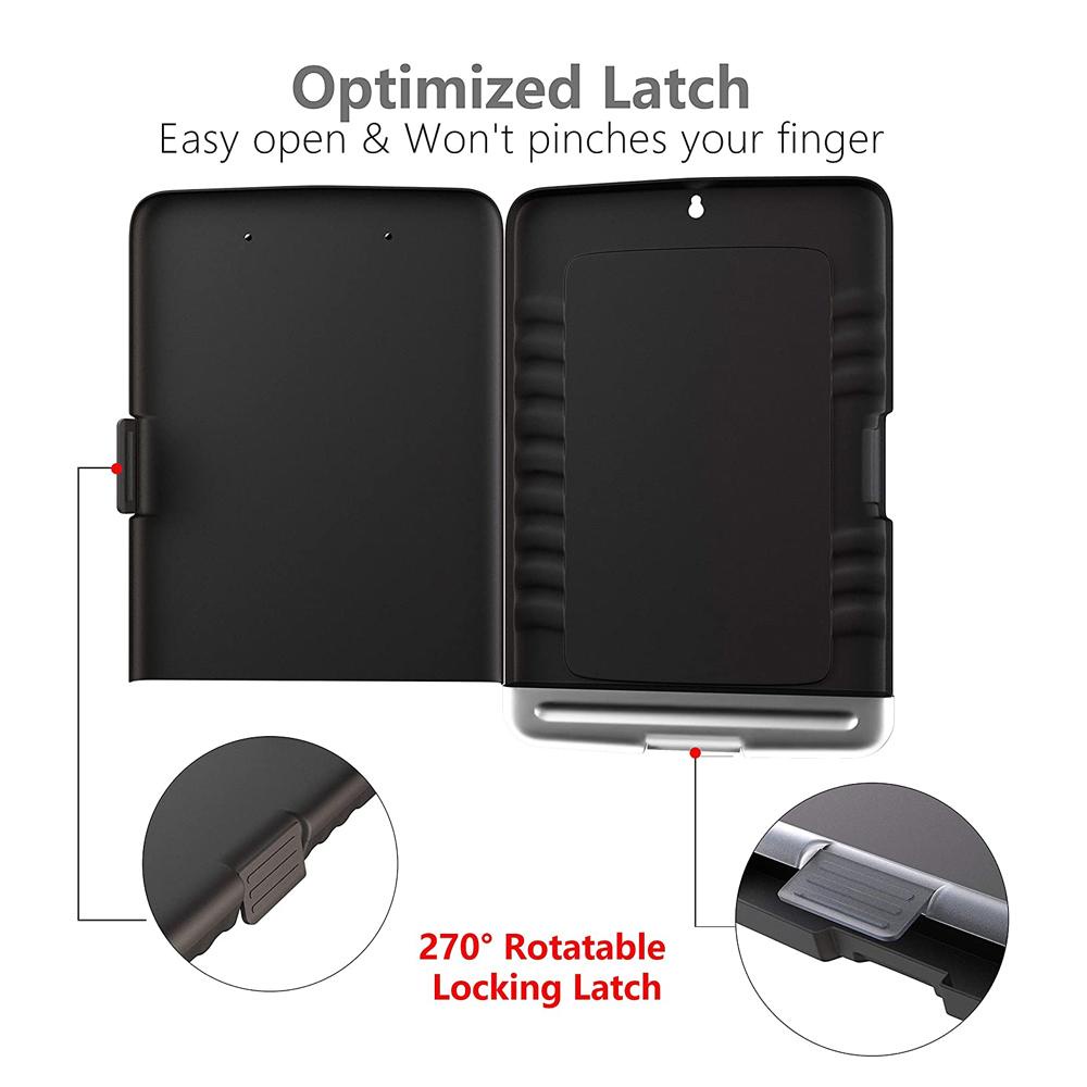 QUINTON Clipboard Box Portable File Plastik Organizer Tempat Pulpen Dengan Penyimpanan Slimcase Box Multifungsi