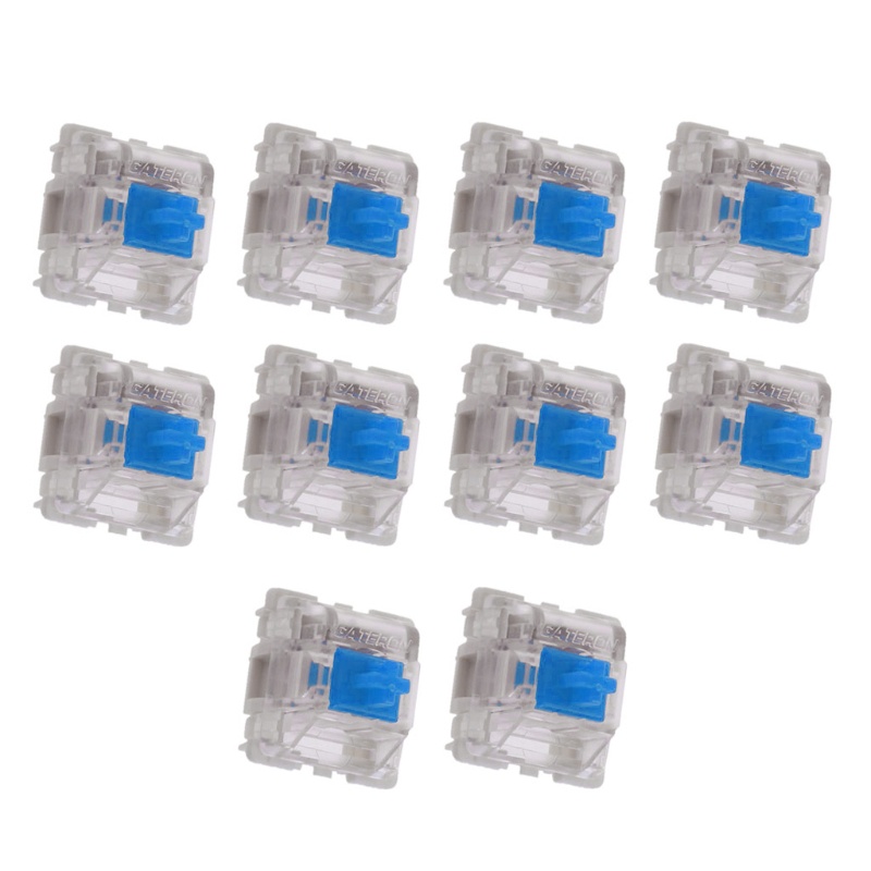 Btsg 10pcs Keyboard Mekanik Cherry Clone Gateron MX Switch Transparan Untuk Case MX Milky Yellow Switch Lighting Trans