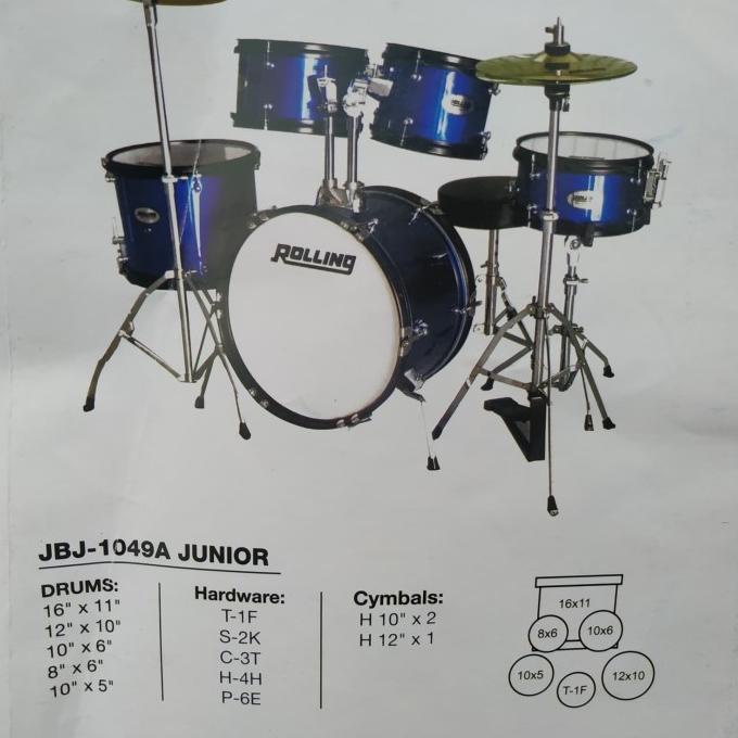 DRUM SET JUNIOR ROLLING JB1049A ORIGINAL/DRUM JUNIOR/DRUM ANAK-ANAK